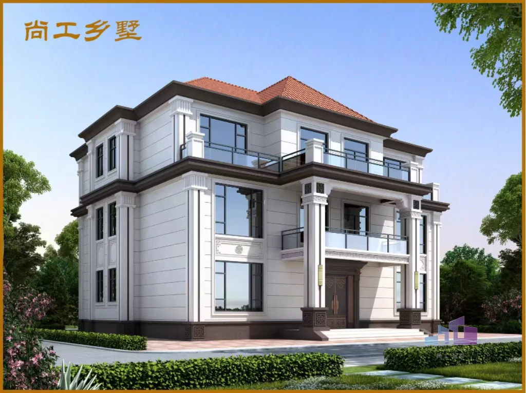 莆田农村自建房欧式风外墙仿石漆案例图