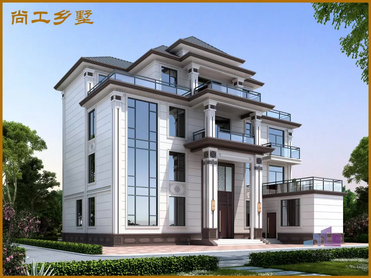 莆田精选三层欧式自建房外墙仿石漆装修
