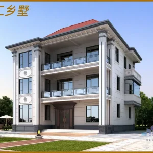 精致三层独栋别墅外墙美学效果图