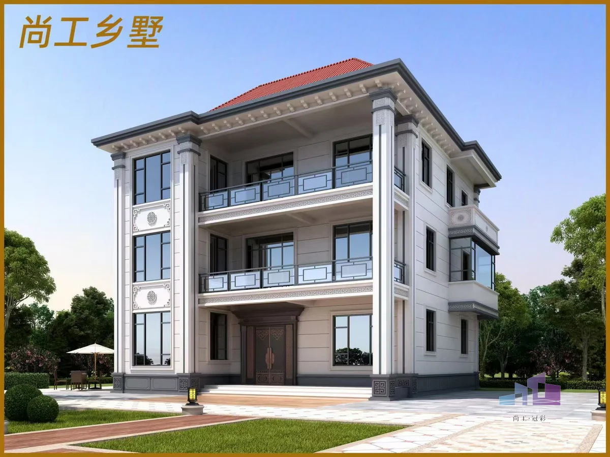 精致三层独栋别墅外墙美学效果图