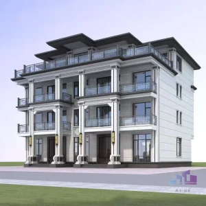 现代极简灰色系别墅外立面装饰