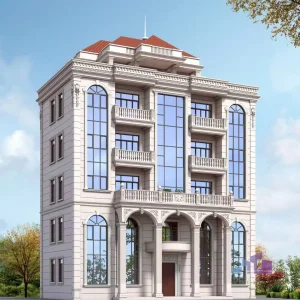 乡墅外墙高端仿石漆涂装效果展示