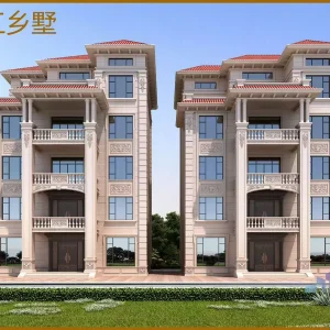 高端乡墅庄园式外墙装饰施工效果