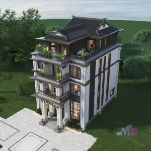 结合现代审美与本土气候特点的自建房方案,突出露台空间与外立面层次。