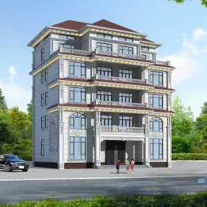 针对多人口家庭设计的现代别墅,强调采光与空间利用率,尚工专业定制。