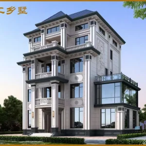 尚工定制:带侧院高端乡村别墅设计