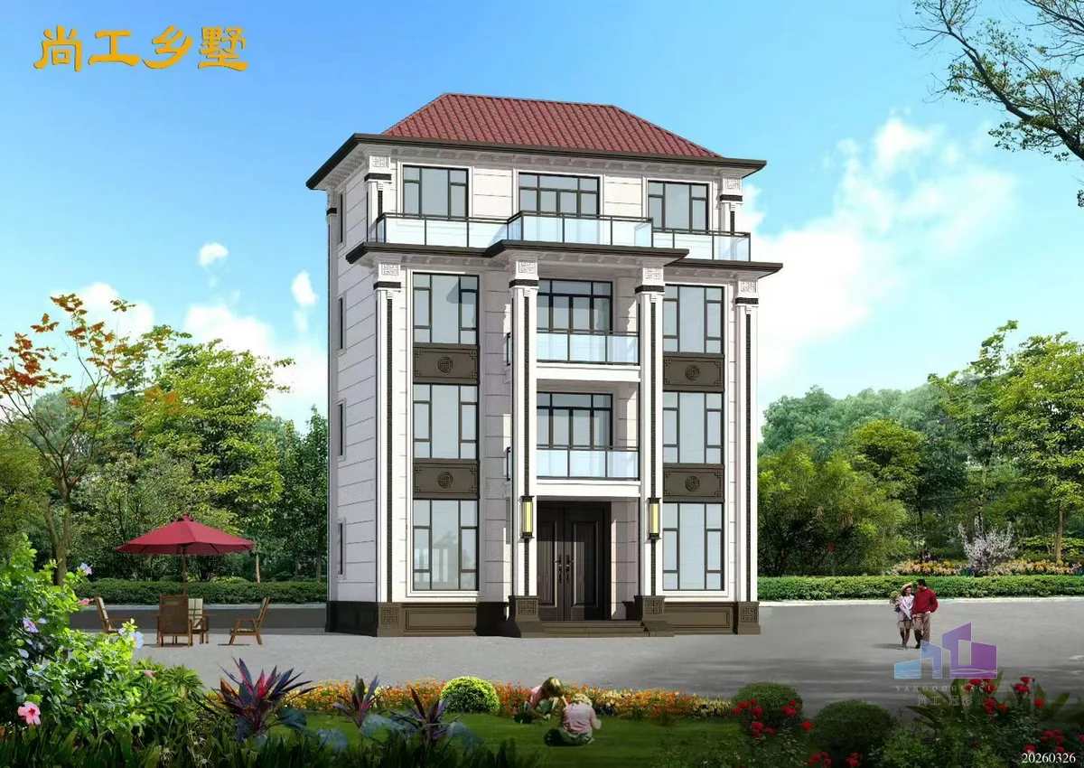 福建标准三层半自建房外立面设计