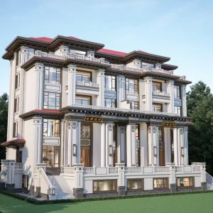 别墅外墙仿石漆1:1还原石材效果图