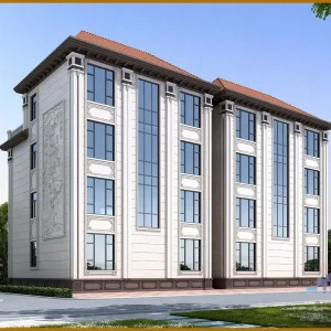 尚工乡墅:对称式双拼别墅建筑设计