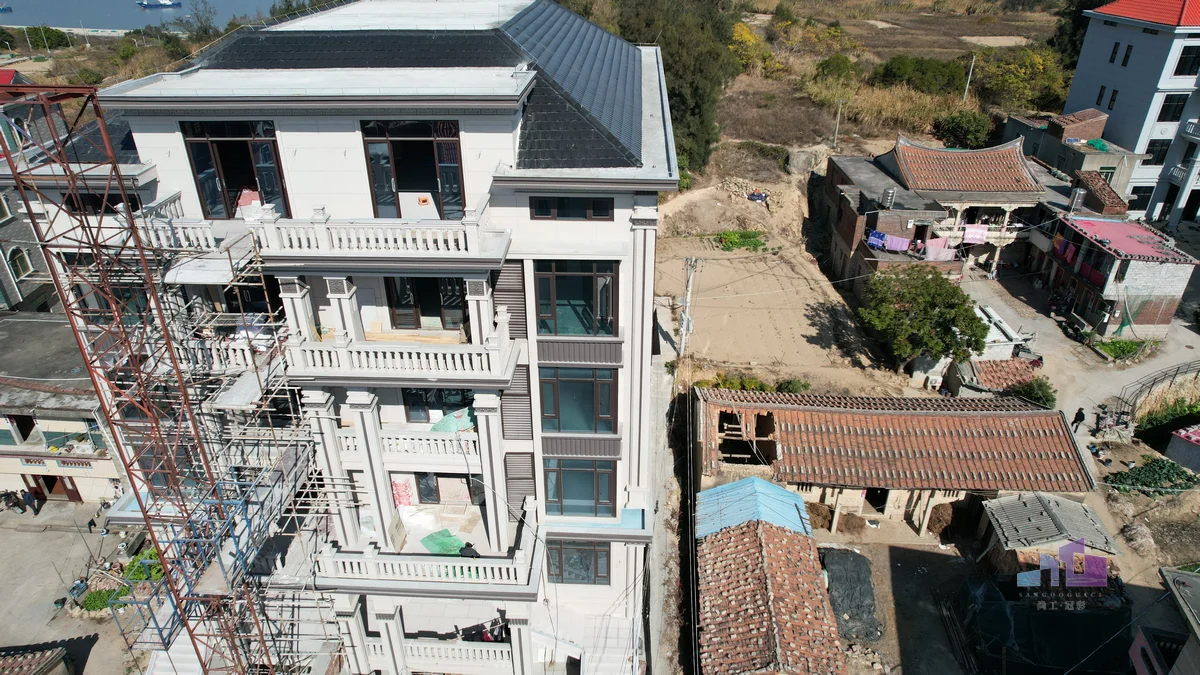 福建农村自建房外墙翻新仿石漆案例